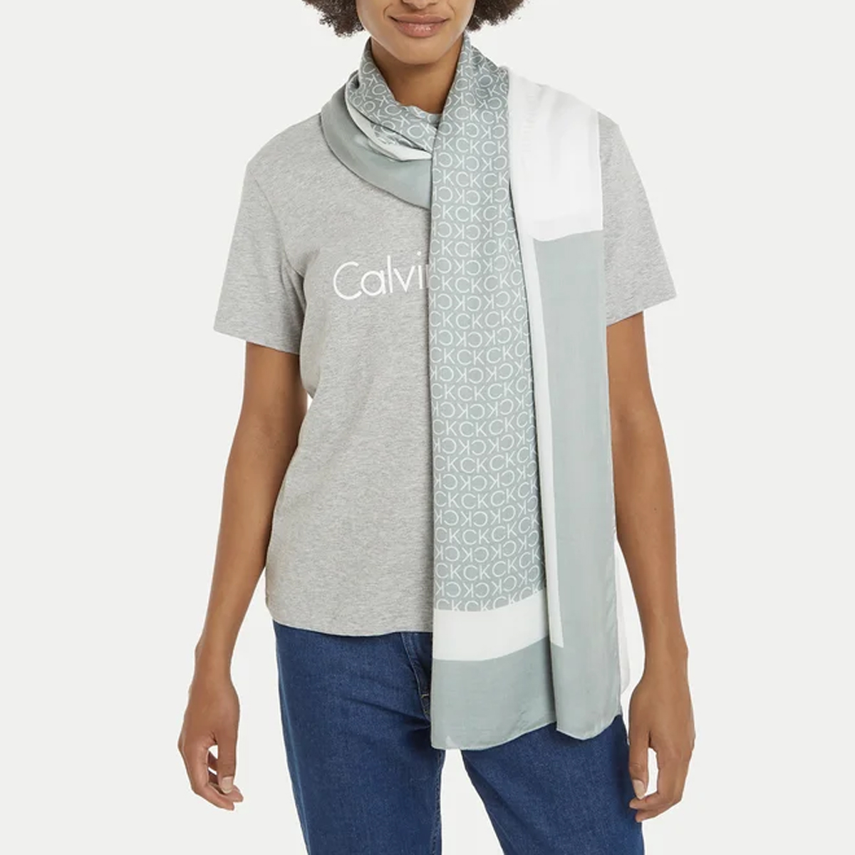 Calvin Klein Foulard Geo Minimal Pidgeon - 2 Calvin Klein Foulard Geo Minimal Pidgeon - 2