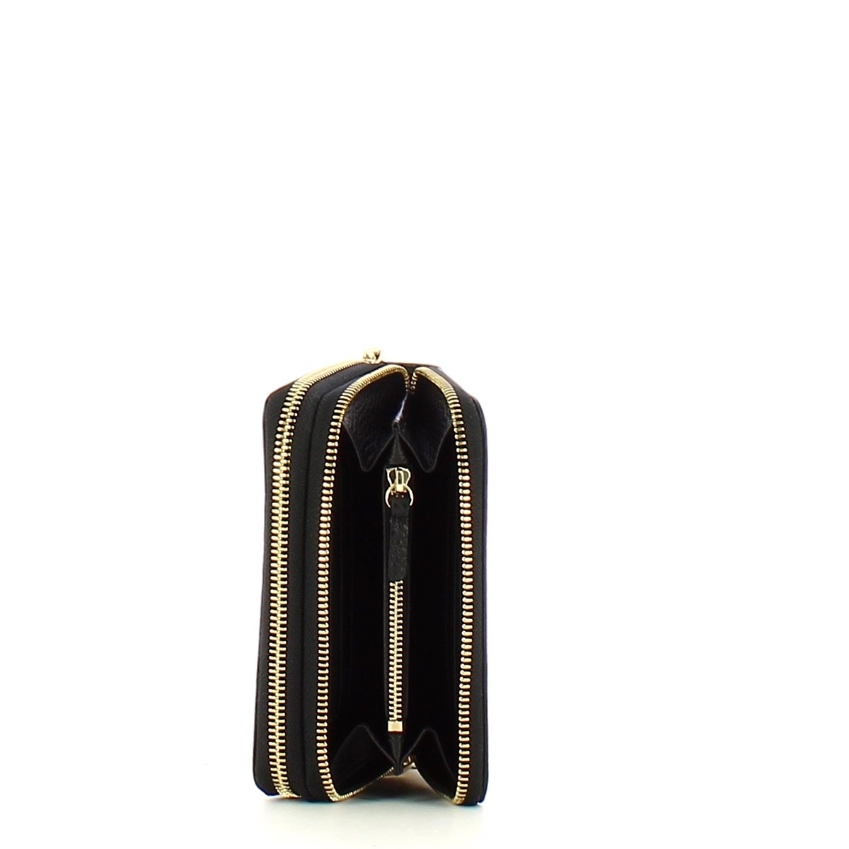 Coccinelle Portafoglio Medio Metallic Soft Doppia Zip Around Noir - 4 Coccinelle Portafoglio Medio Metallic Soft Doppia Zip Around Noir - 4