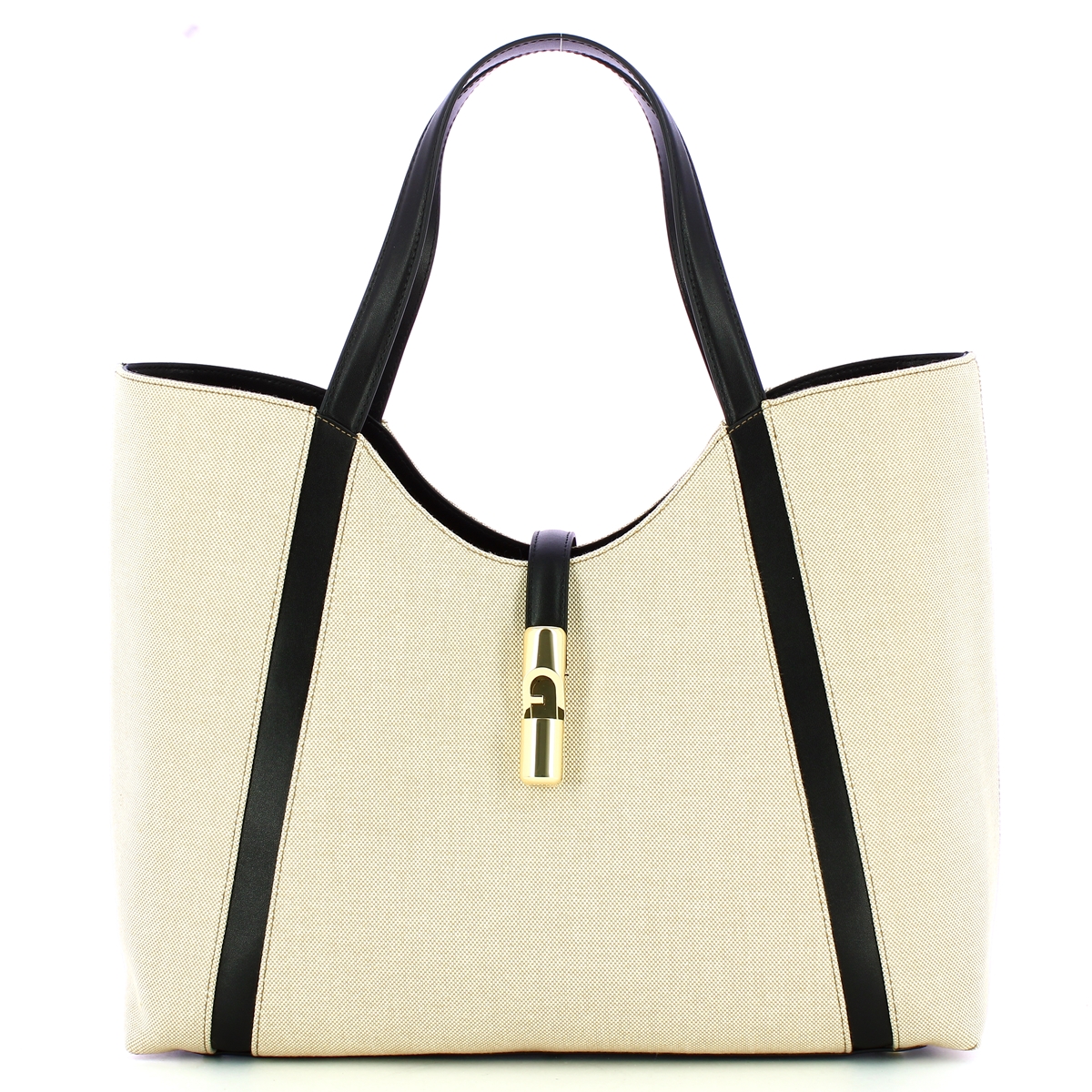 Furla Borsa a spalla Goccia XL Natural Nero - 1 Furla Borsa a spalla Goccia XL Natural Nero - 1