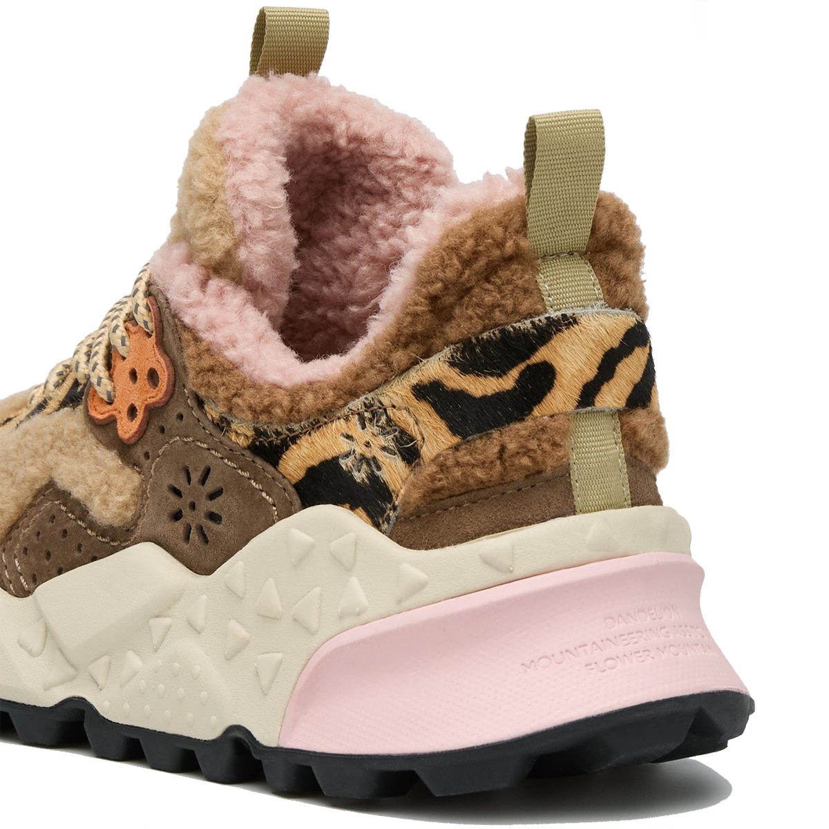 Flower Mountain Sneakers Kotetsu Suede Shearling Kaki Beige Multi - 5 Flower Mountain Sneakers Kotetsu Suede Shearling Kaki Beige Multi - 5