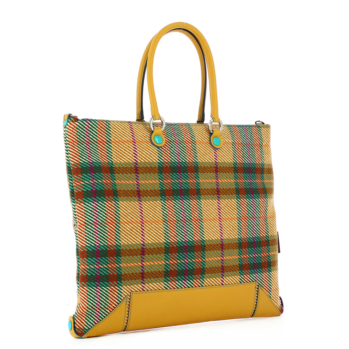Gabs Borsa Aretha L Tessuto Ruga Scozzese Fuxia - 2
