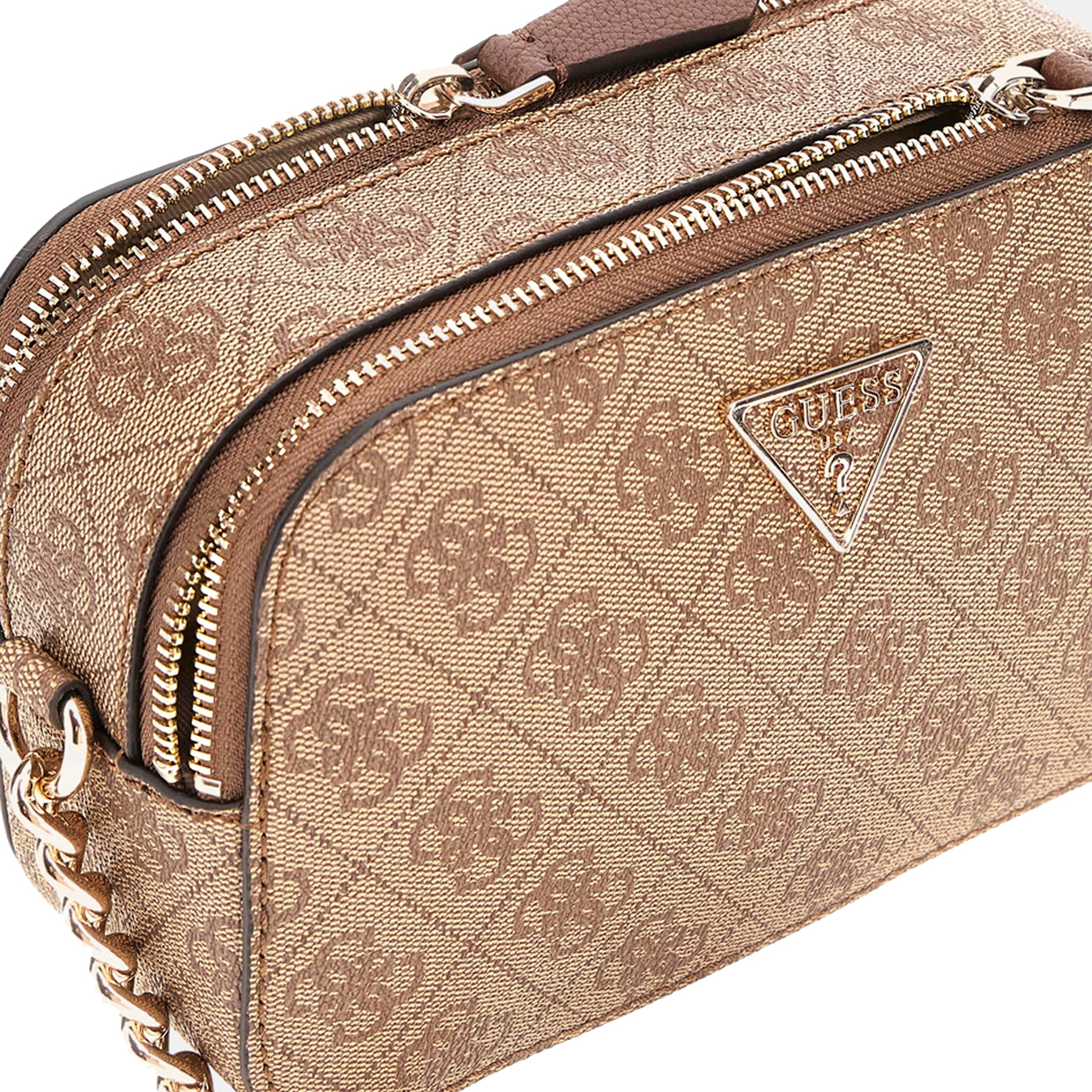 Guess Camera Bag Noelle Latte Logo Brown - 4