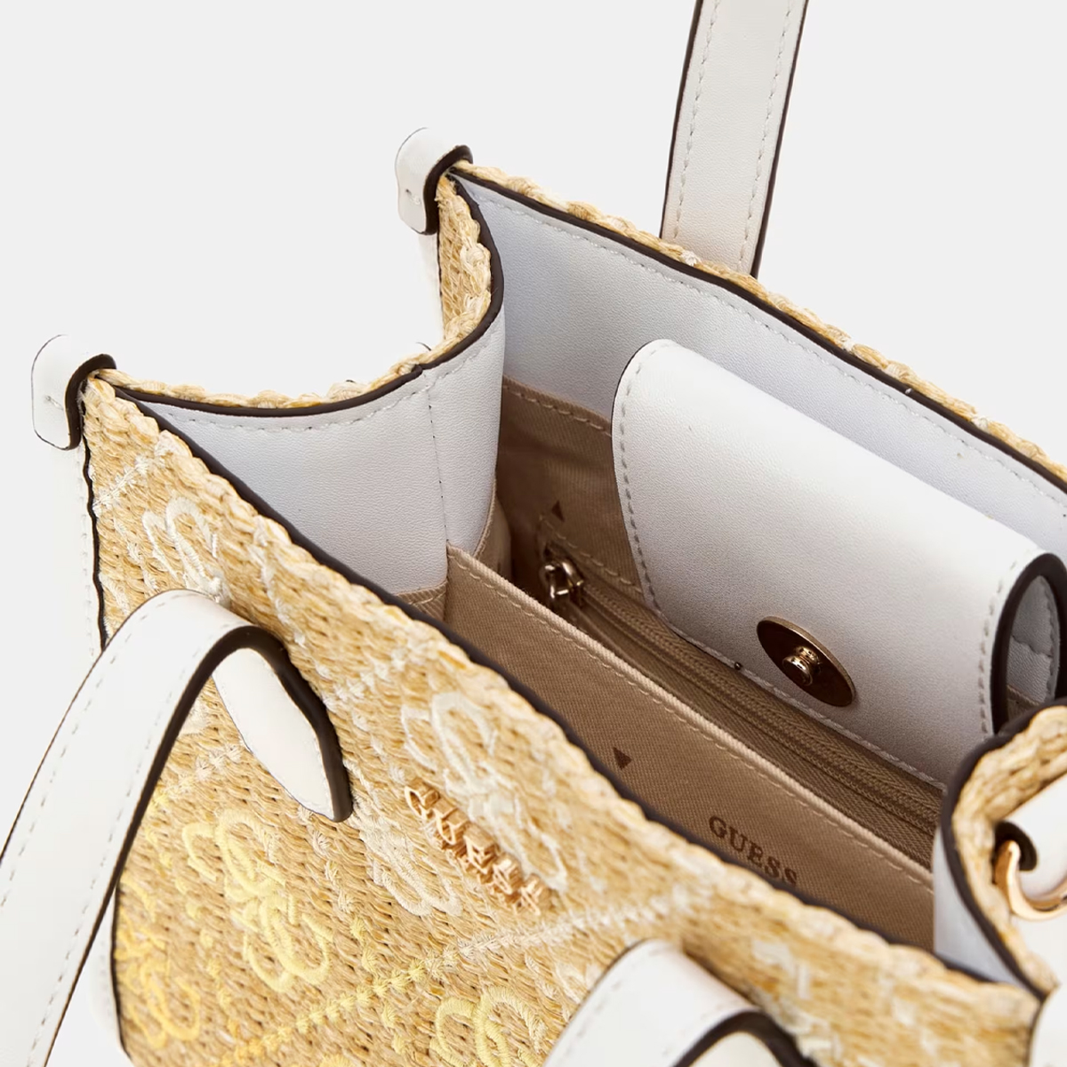 Guess Mini borsa a mano Silvana 4G Cornsilk Logo - 3