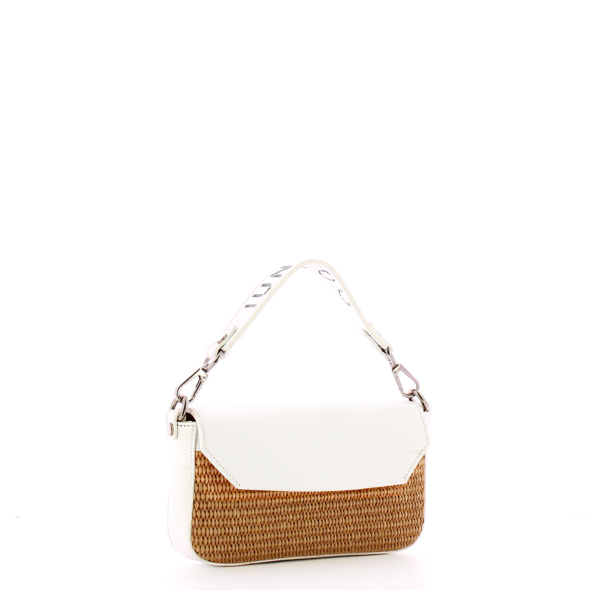 Iuntoo Mini Borsa a mano Graziosa in raffia Camel Bianco - 2