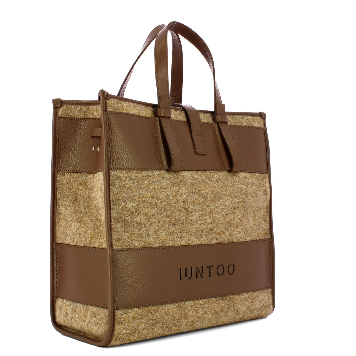 Iuntoo Shopper Grande Caldo Essenziale Fango Lana Cotta Fango - 2