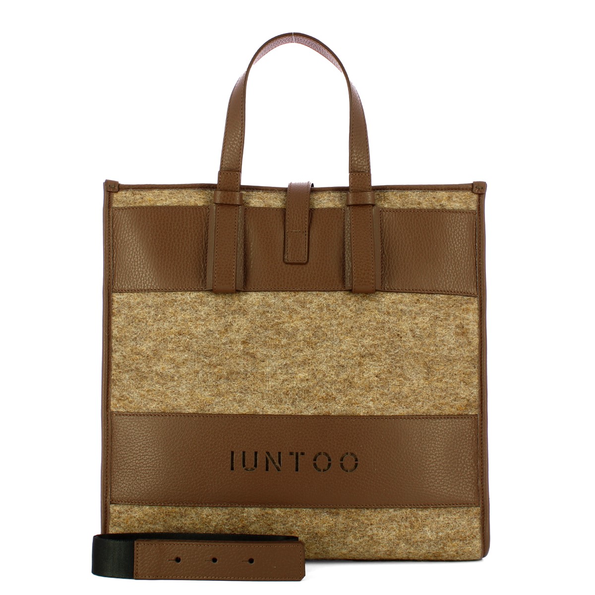 Iuntoo Shopper Grande Caldo Essenziale Fango Lana Cotta Fango - 4