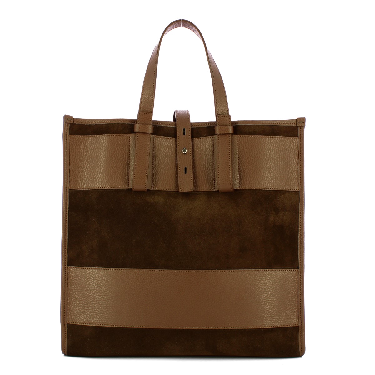 Iuntoo Shopper Grande Camoscio Essenziale Fango - 3