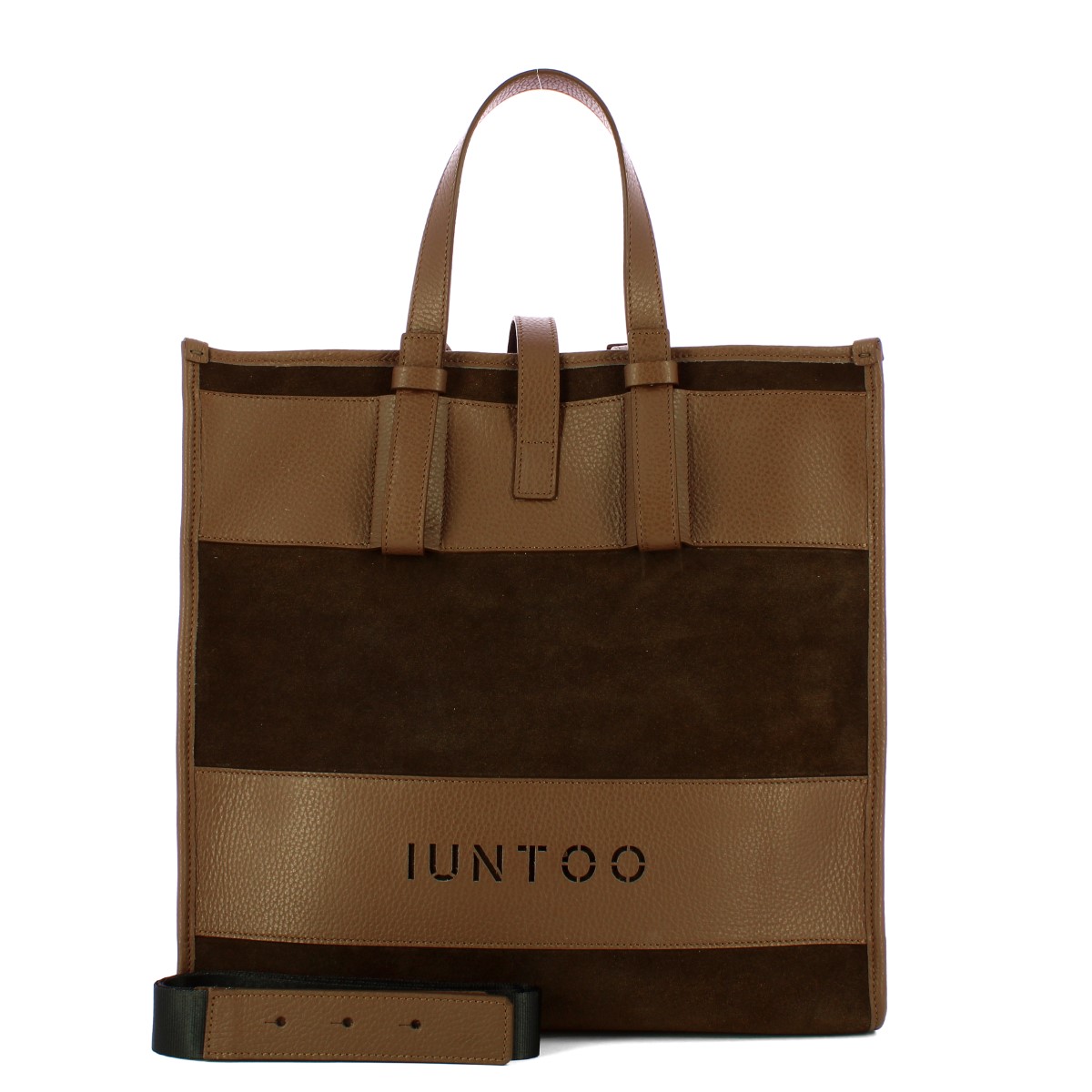 Iuntoo Shopper Grande Camoscio Essenziale Fango - 4