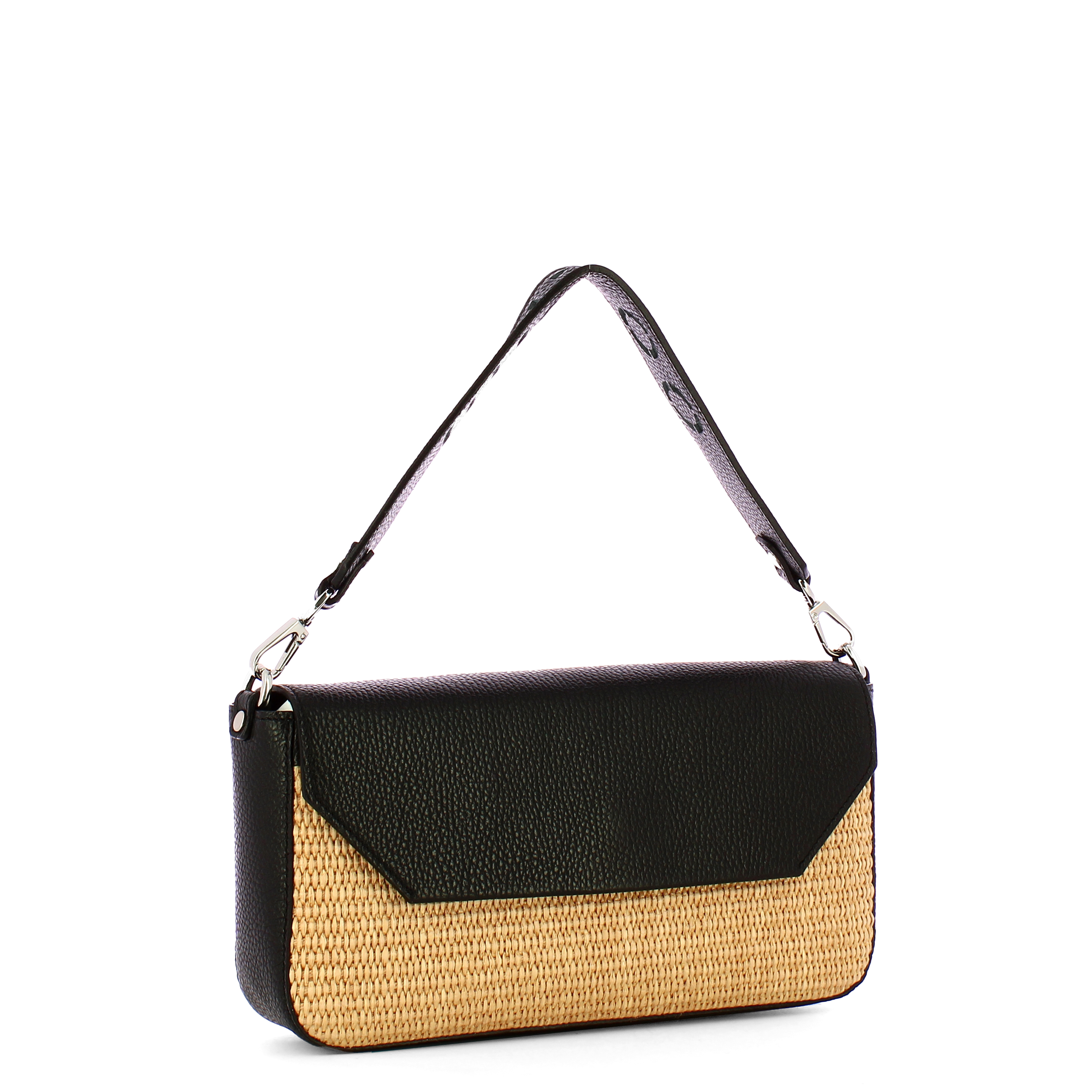 Iuntoo Sottospalla Grande Essenziale Raffia Naturale Nero - 2