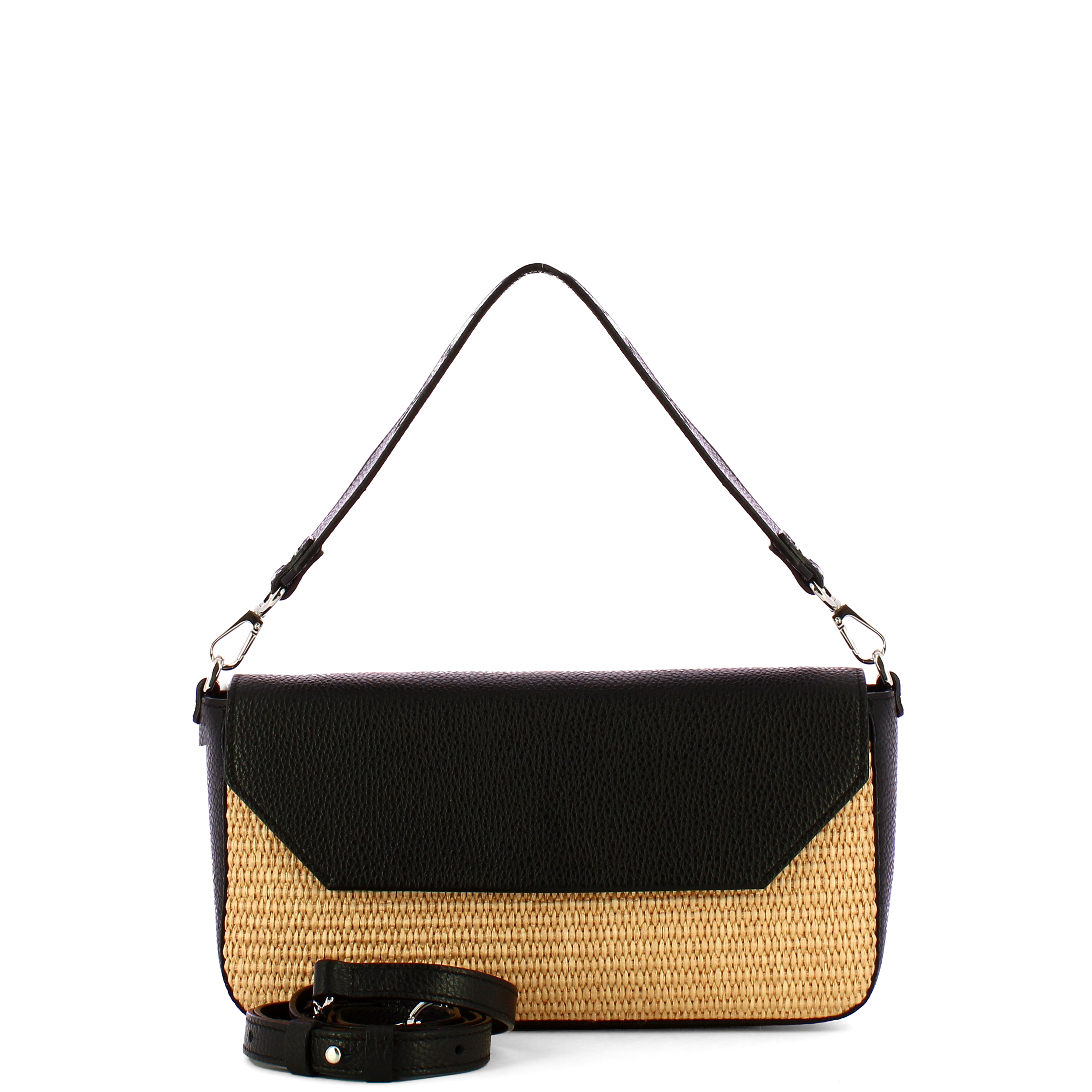 Iuntoo Sottospalla Grande Essenziale Raffia Naturale Nero - 4