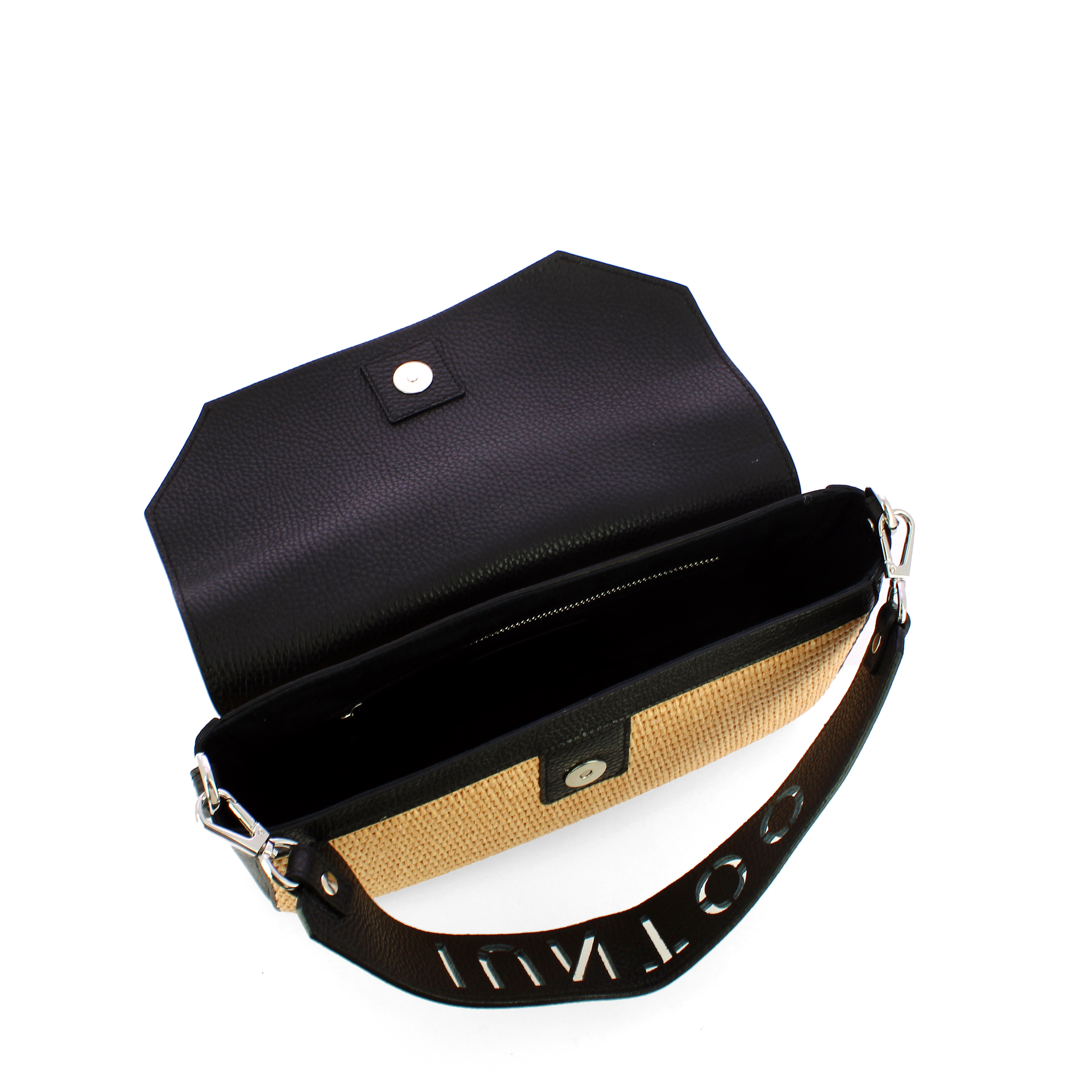Iuntoo Sottospalla Grande Essenziale Raffia Naturale Nero - 5
