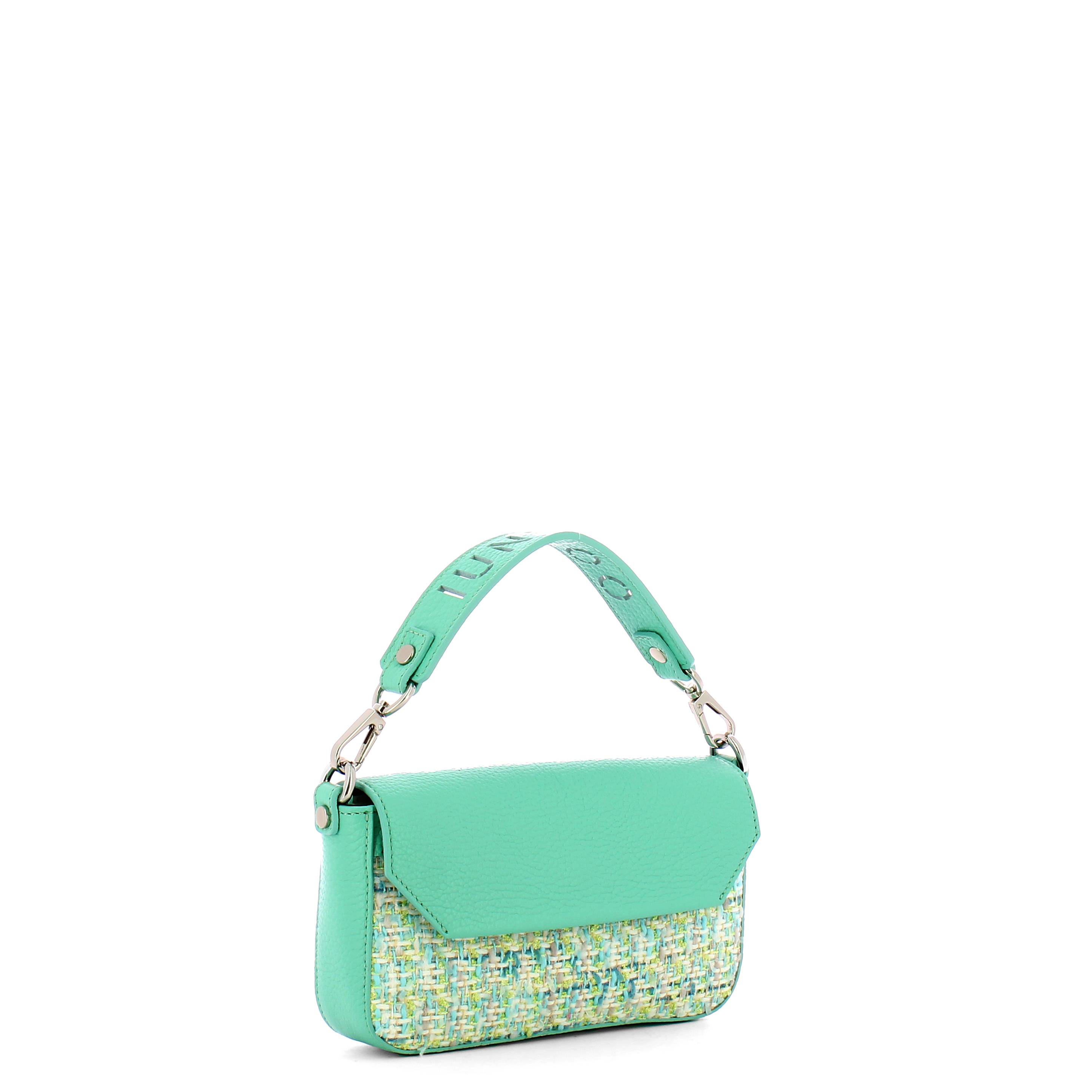 Iuntoo Mini Borsa a mano Essenziale Tweed Azzurro - 2