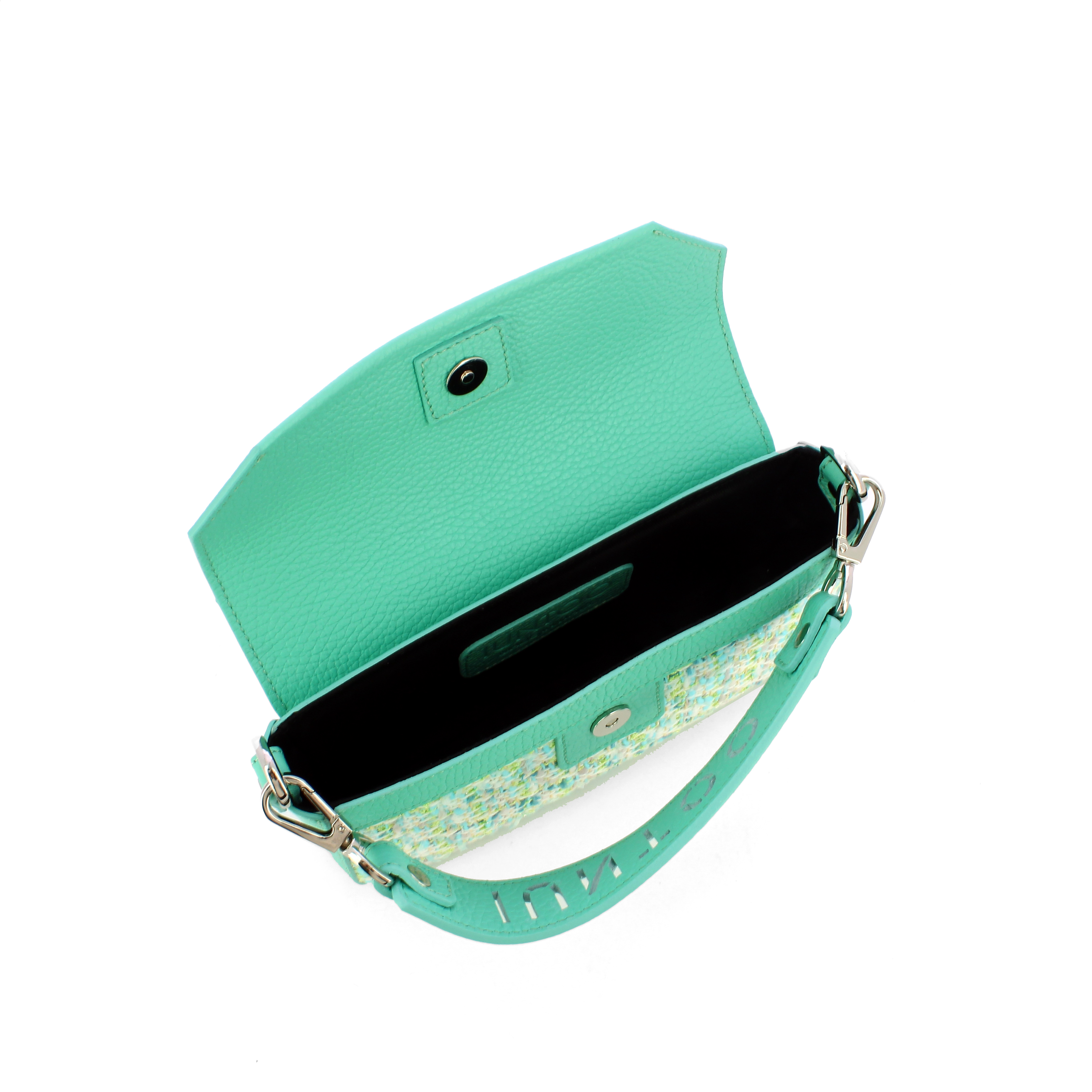 Iuntoo Mini Borsa a mano Essenziale Tweed Azzurro - 5