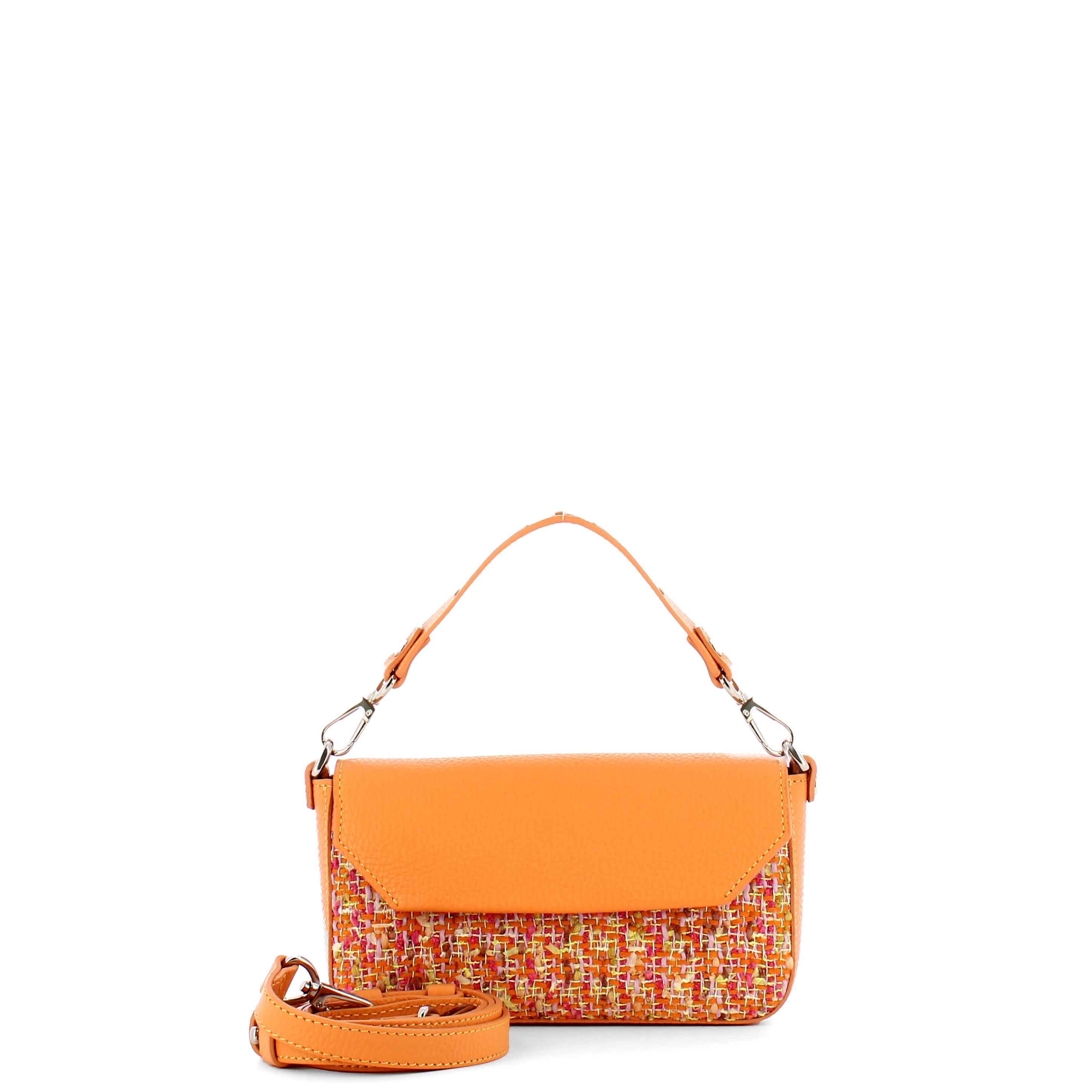Iuntoo Mini Borsa a mano Essenziale Tweed Arancio - 4