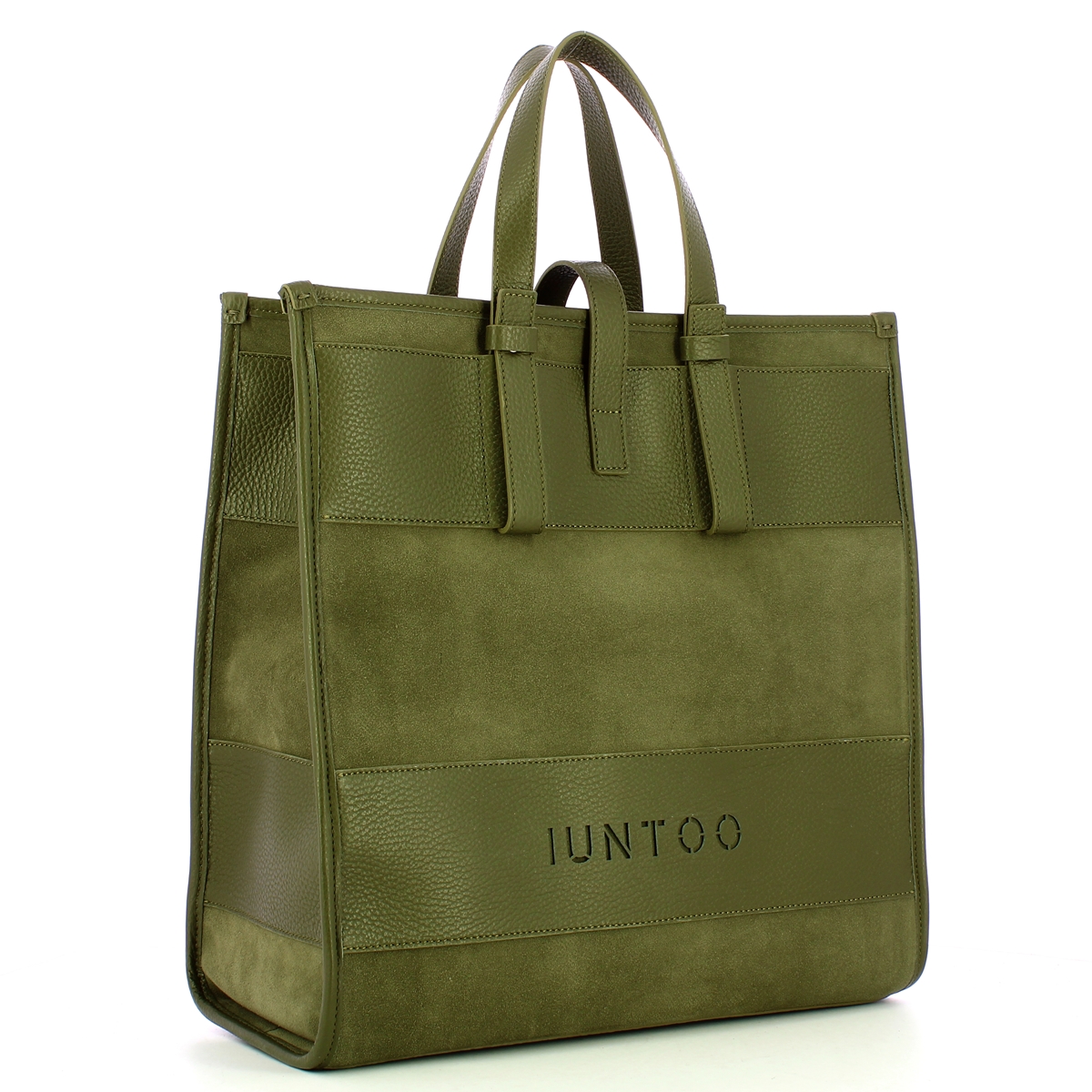 Iuntoo New Tote Grande Verde + Camoscio Verde - 2