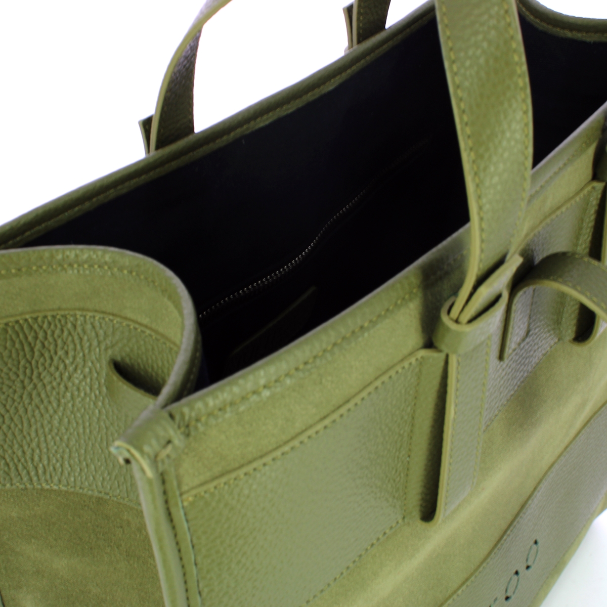 Iuntoo New Tote Grande Verde + Camoscio Verde - 5