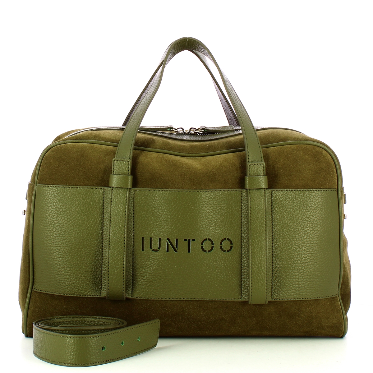 Iuntoo Bauletto Grande Camoscio Verde - 4