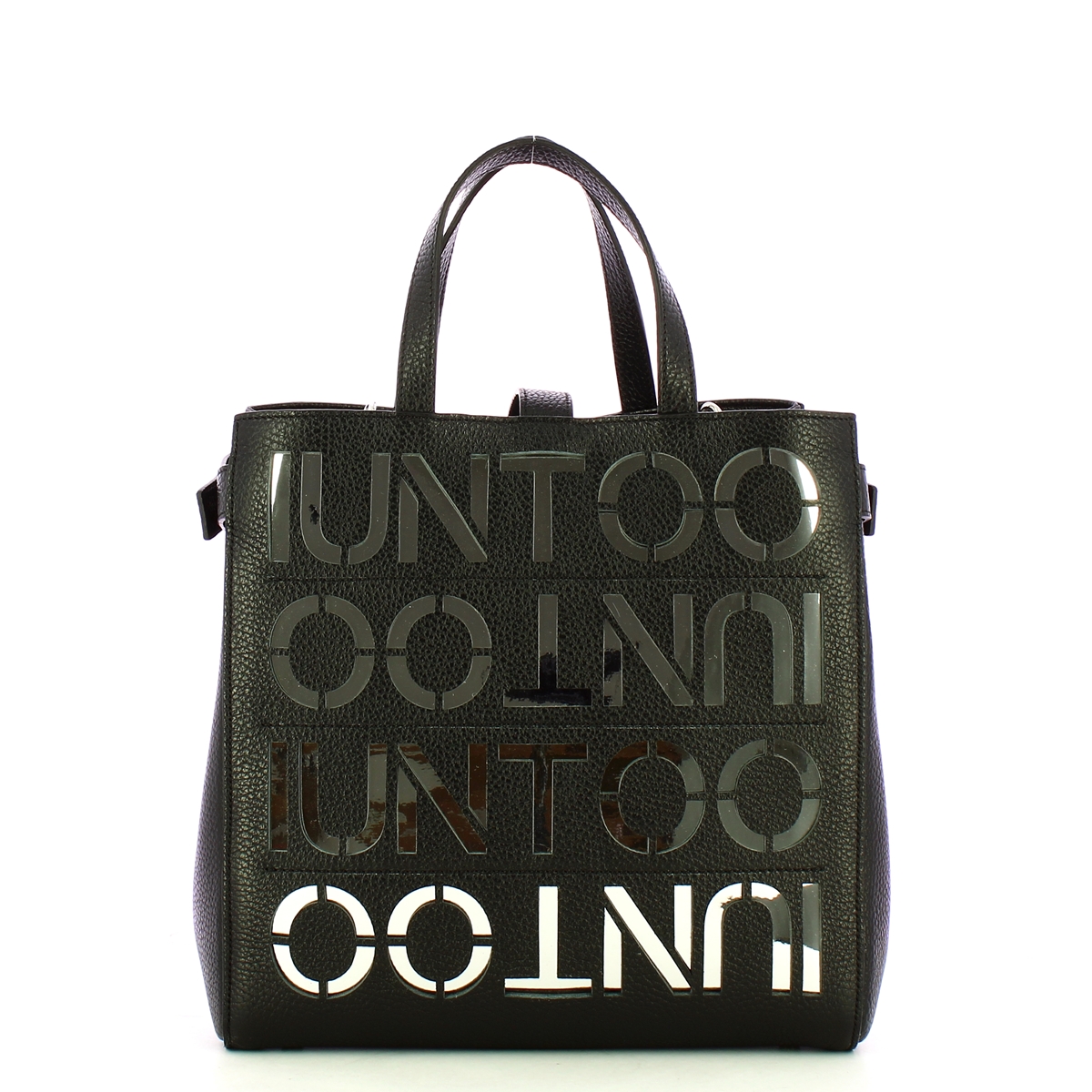 Iuntoo New Tote Piccola Multilogo Specchio Nero Argento - 1 Iuntoo New Tote Piccola Multilogo Specchio Nero Argento - 1