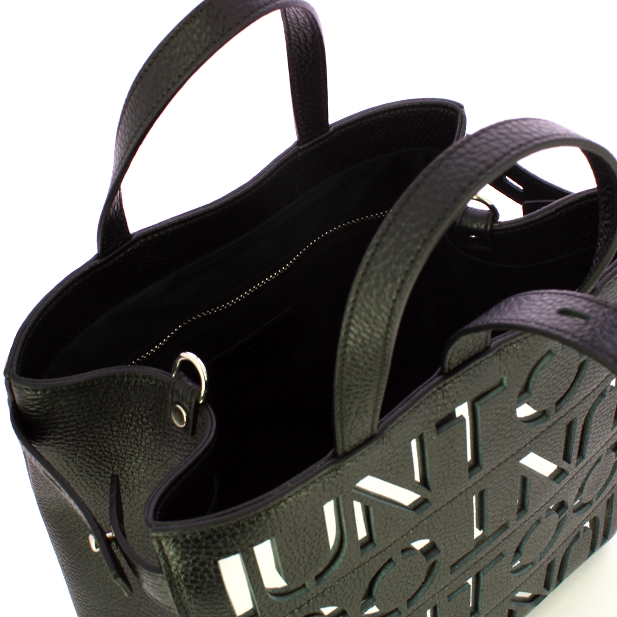 Iuntoo New Tote Piccola Multilogo Specchio Nero Argento - 5 Iuntoo New Tote Piccola Multilogo Specchio Nero Argento - 5