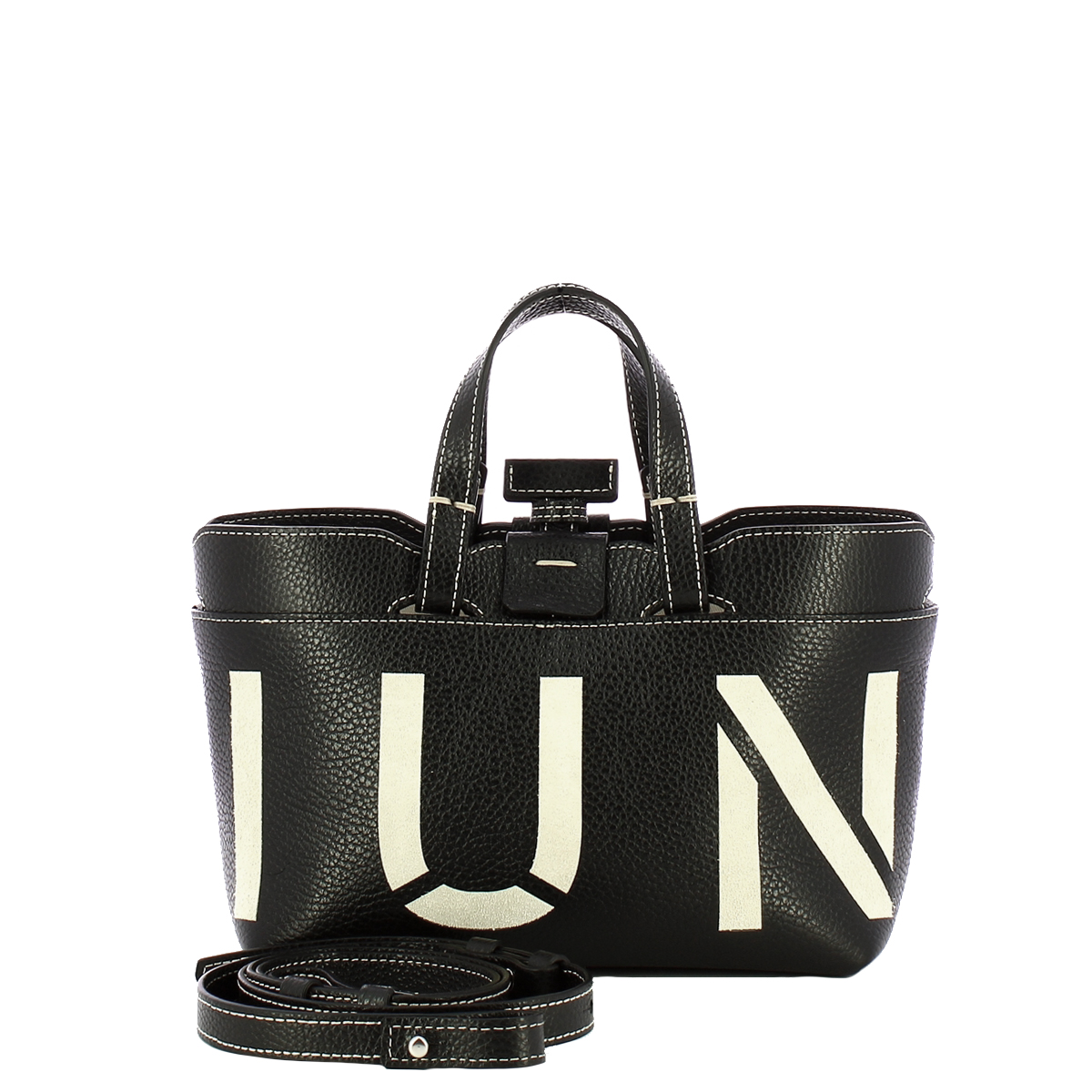 Iuntoo Shopping Sibilla Mini Logo Nero+Panna - 4 Iuntoo Shopping Sibilla Mini Logo Nero+Panna - 4