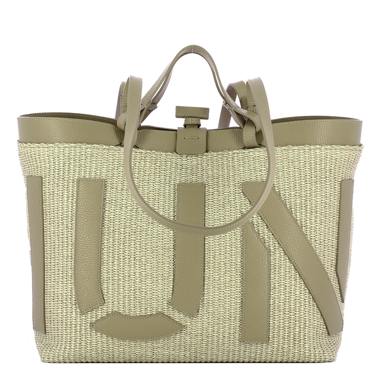 Iuntoo Shopping Sibilla Media Logo Raffia Cappuccino+Cappuccino - 1