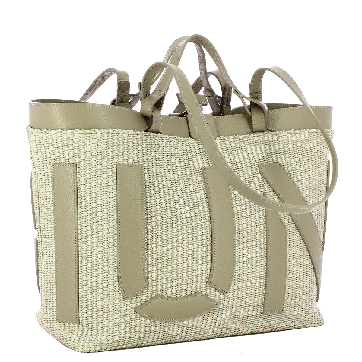 Iuntoo Shopping Sibilla Media Logo Raffia Cappuccino+Cappuccino - 2