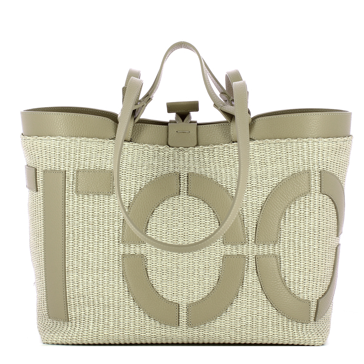 Iuntoo Shopping Sibilla Media Logo Raffia Cappuccino+Cappuccino - 3