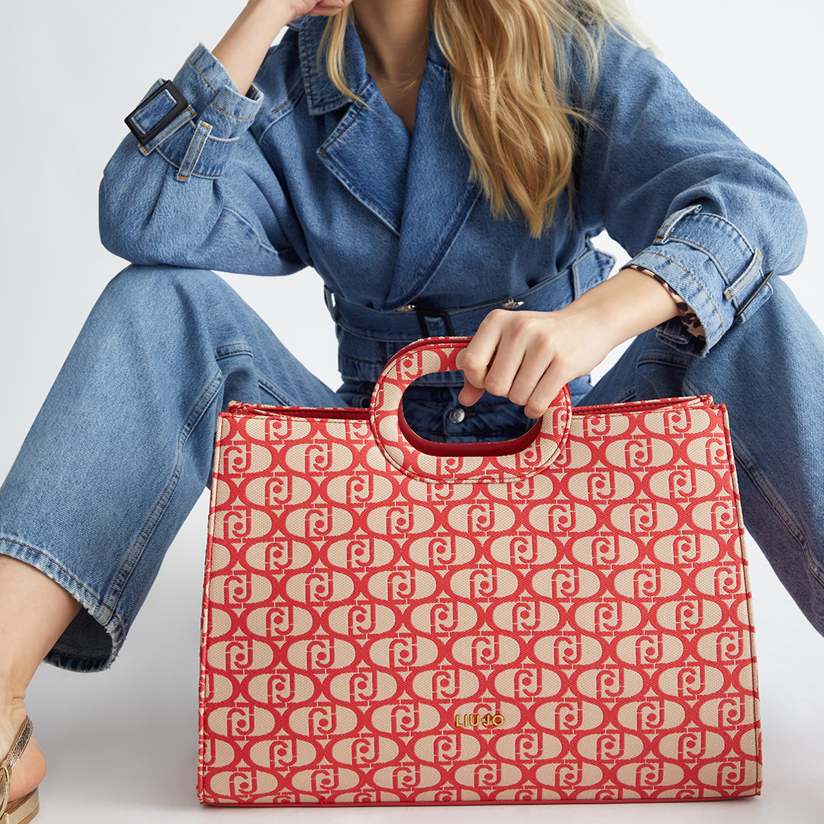 Liu Jo Shopping Bag L Jacquard con Logo Folly - 3