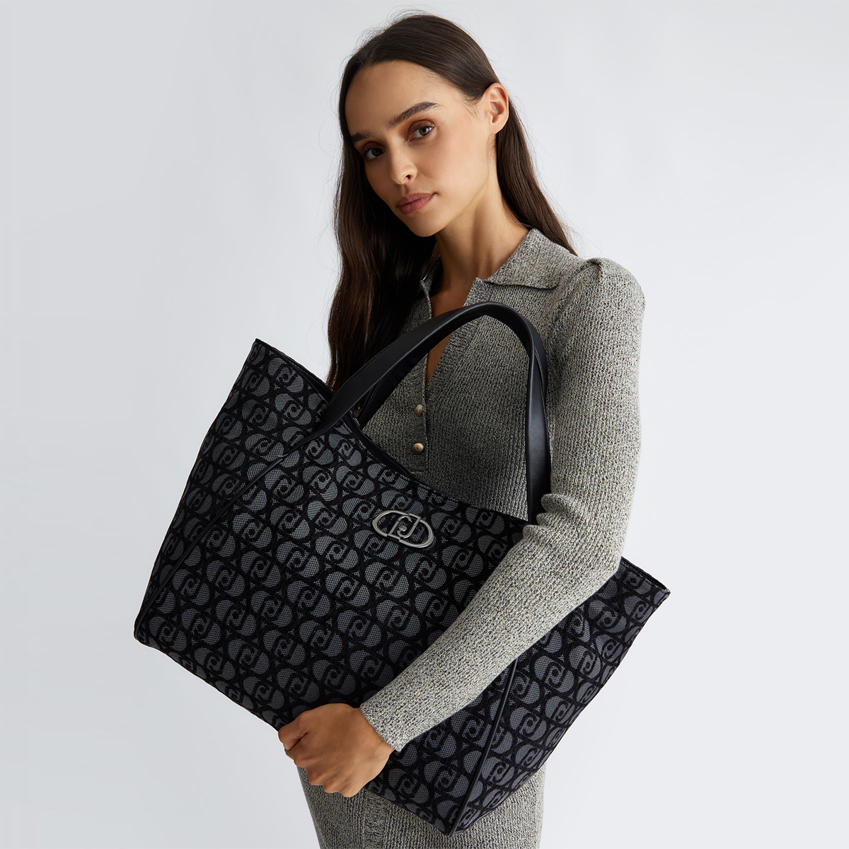 Liu Jo Shopping Bag Jacquard Nero - 2