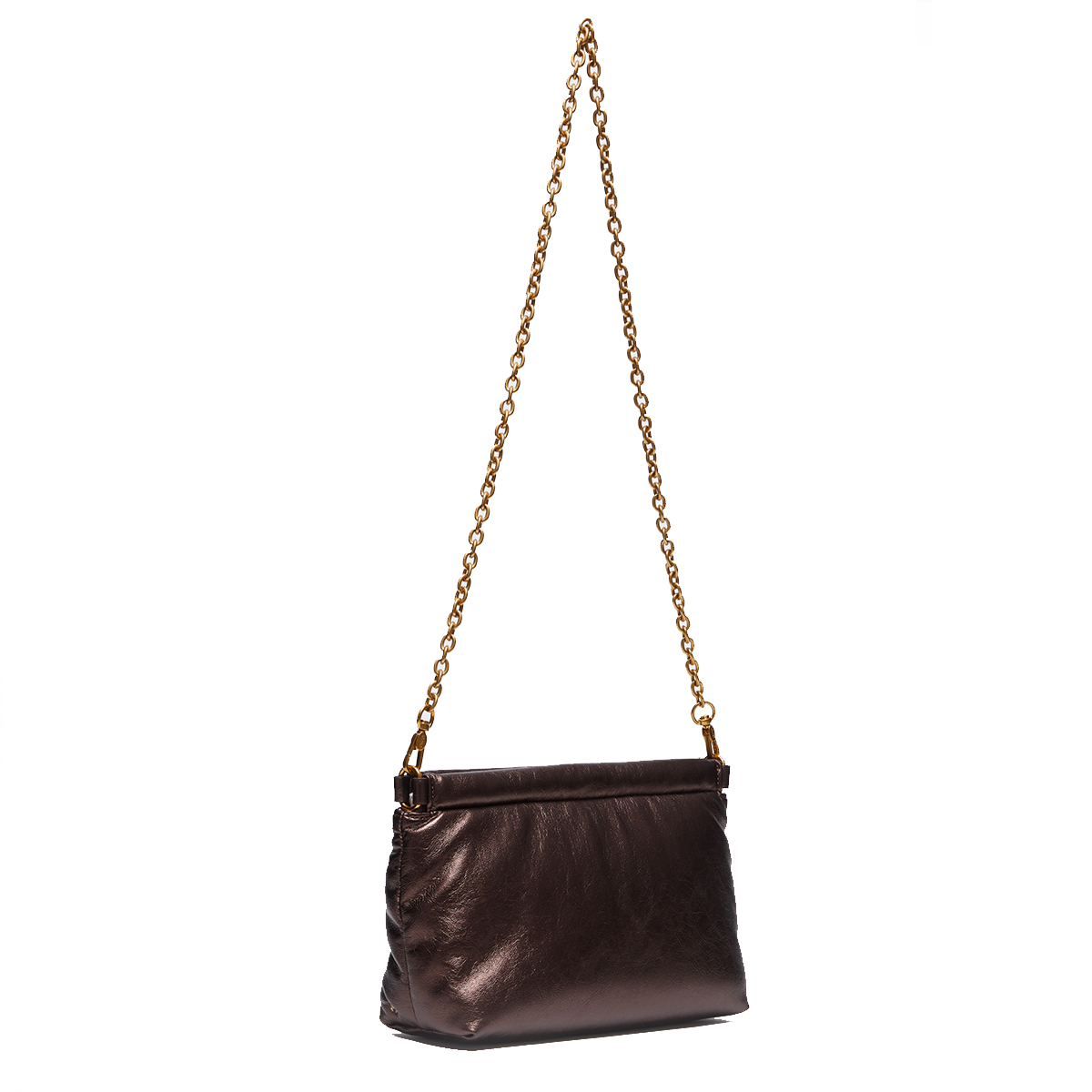 Liu Jo Pochette Glossy con strass Brown Stone Met. - 4