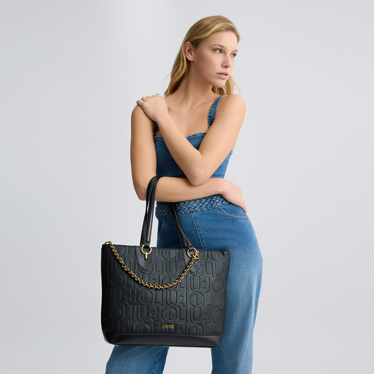 Liu Jo Tote bag media con logo Black - 2 Liu Jo Tote bag media con logo Black - 2