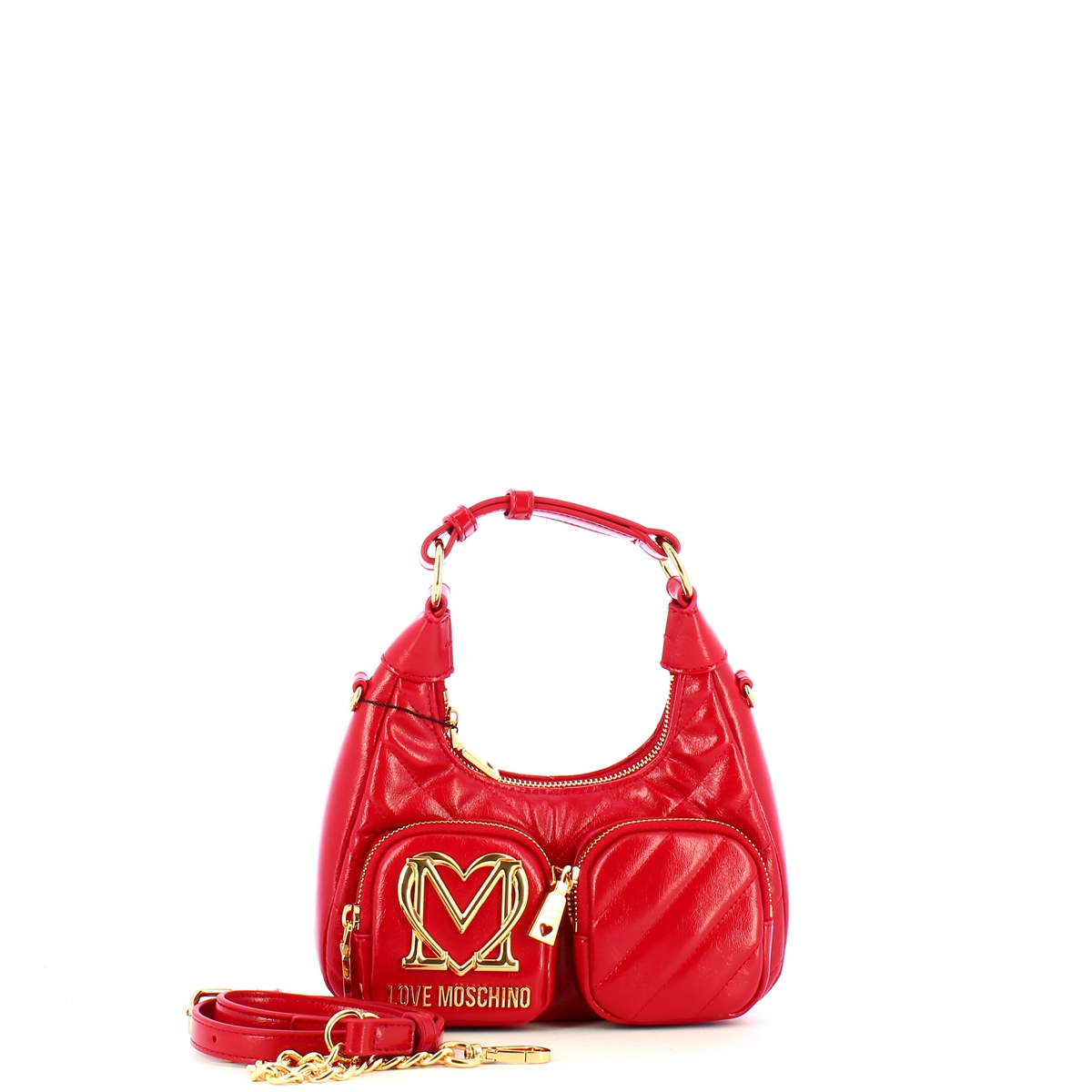 Love Moschino Sottospalla Quilted Obliquo Rosso - 4 Love Moschino Sottospalla Quilted Obliquo Rosso - 4