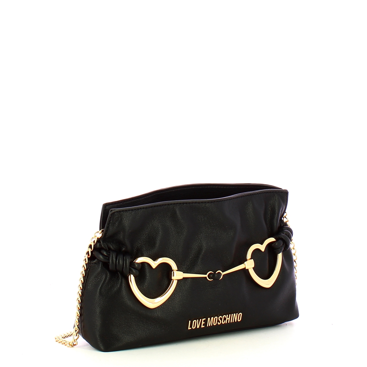 Love Moschino Clutch Laminata Hearts Nero - 2 Love Moschino Clutch Laminata Hearts Nero - 2
