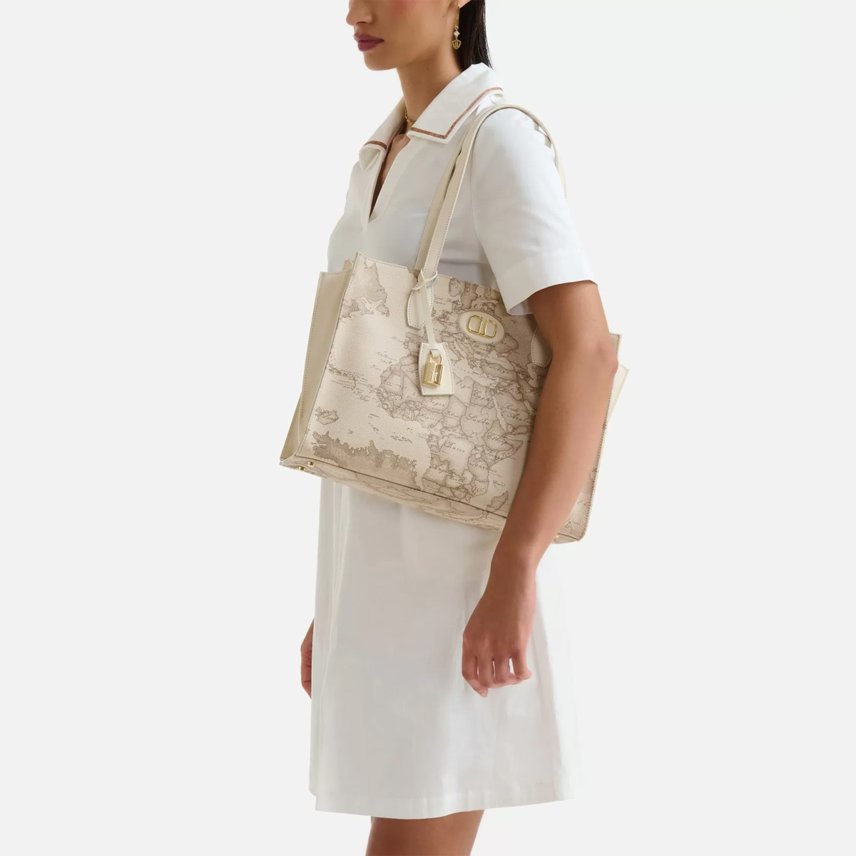Alviero Martini 1a Classe Shopping Sand Safari Geo Rafia - 5