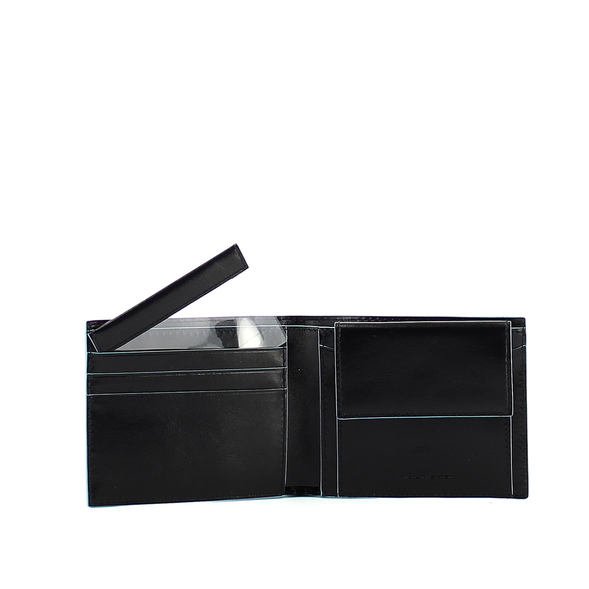 Men wallet with coin pouch Blue Square