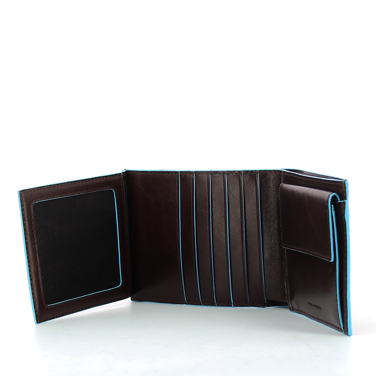 Wallet with coin pouch Blue Square-MOGANO-UN