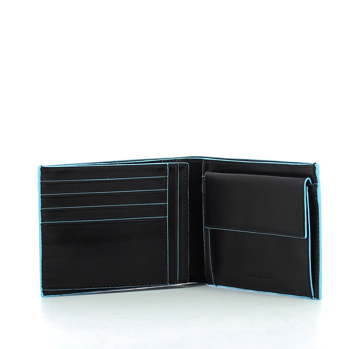 Wallet with coin pouch Blue Square-NERO-UN