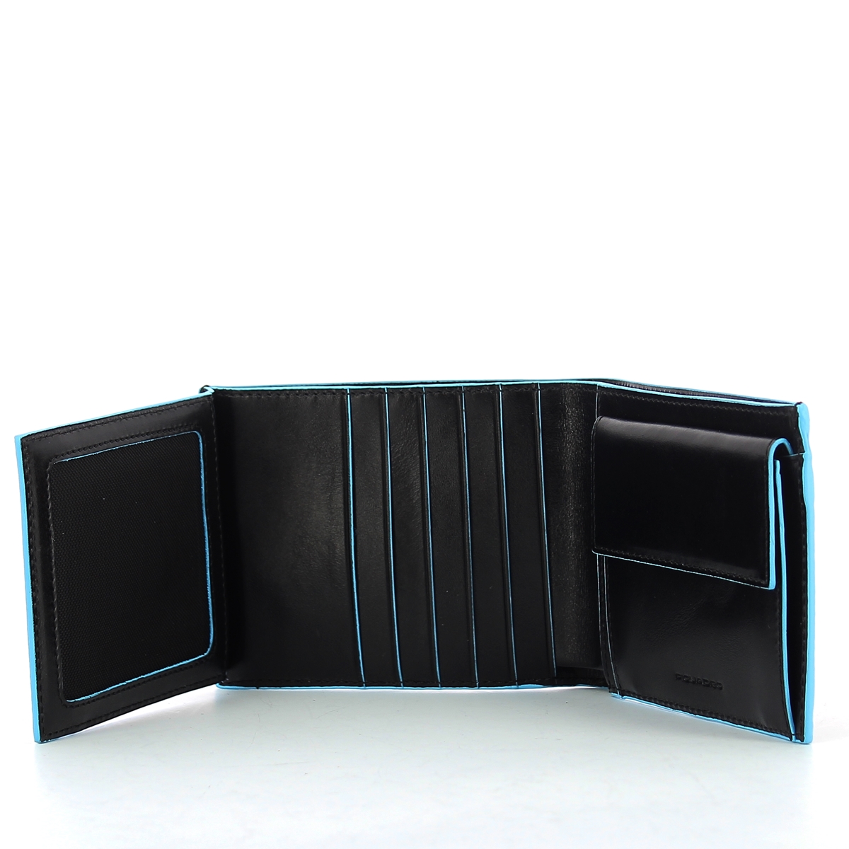 Wallet with coin pouch Blue Square-NERO-UN
