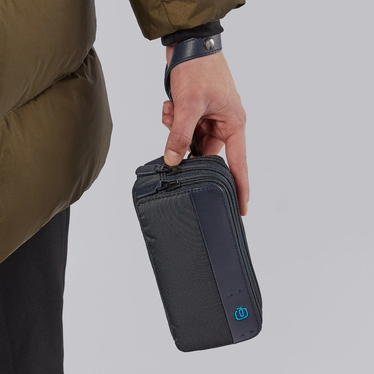 Piquadro Astuccio Pulse P16 Chevron Grigio - 3