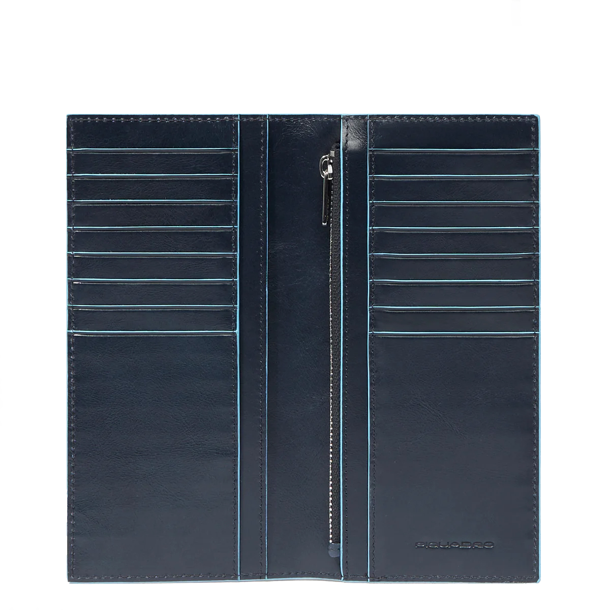 Piquadro Portafoglio Verticale Grande Blue Square Blu2 - 4