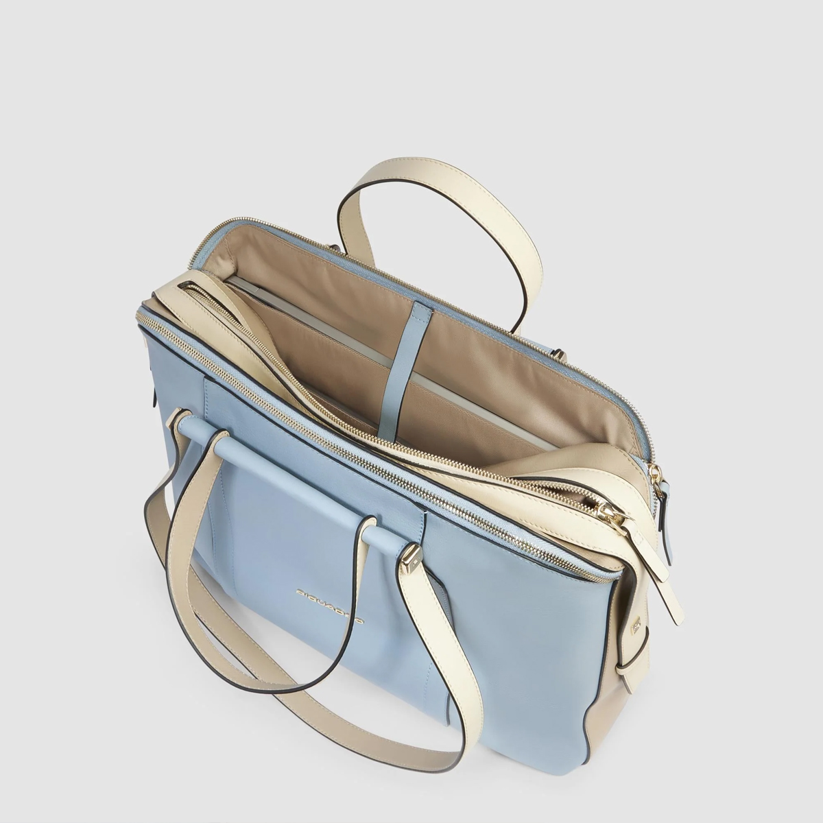 Piquadro Cartella Porta PC 14" Circle Azzurro Beige2 - 5