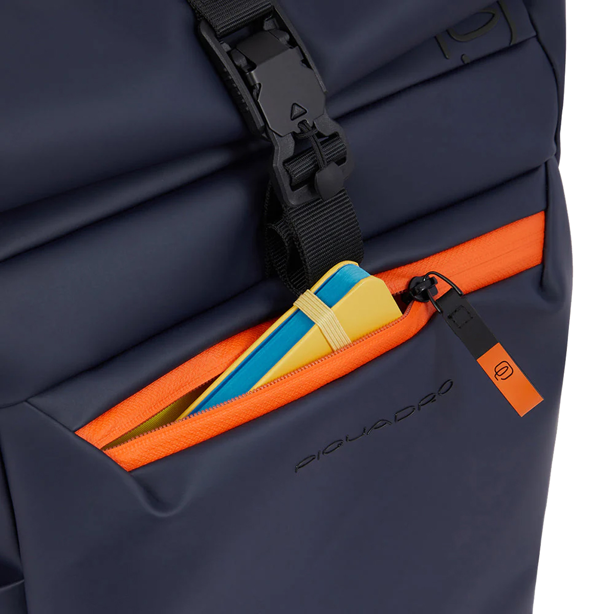Piquadro Zaino Corner Roll-Top Porta PC 15.6" Blu - 7