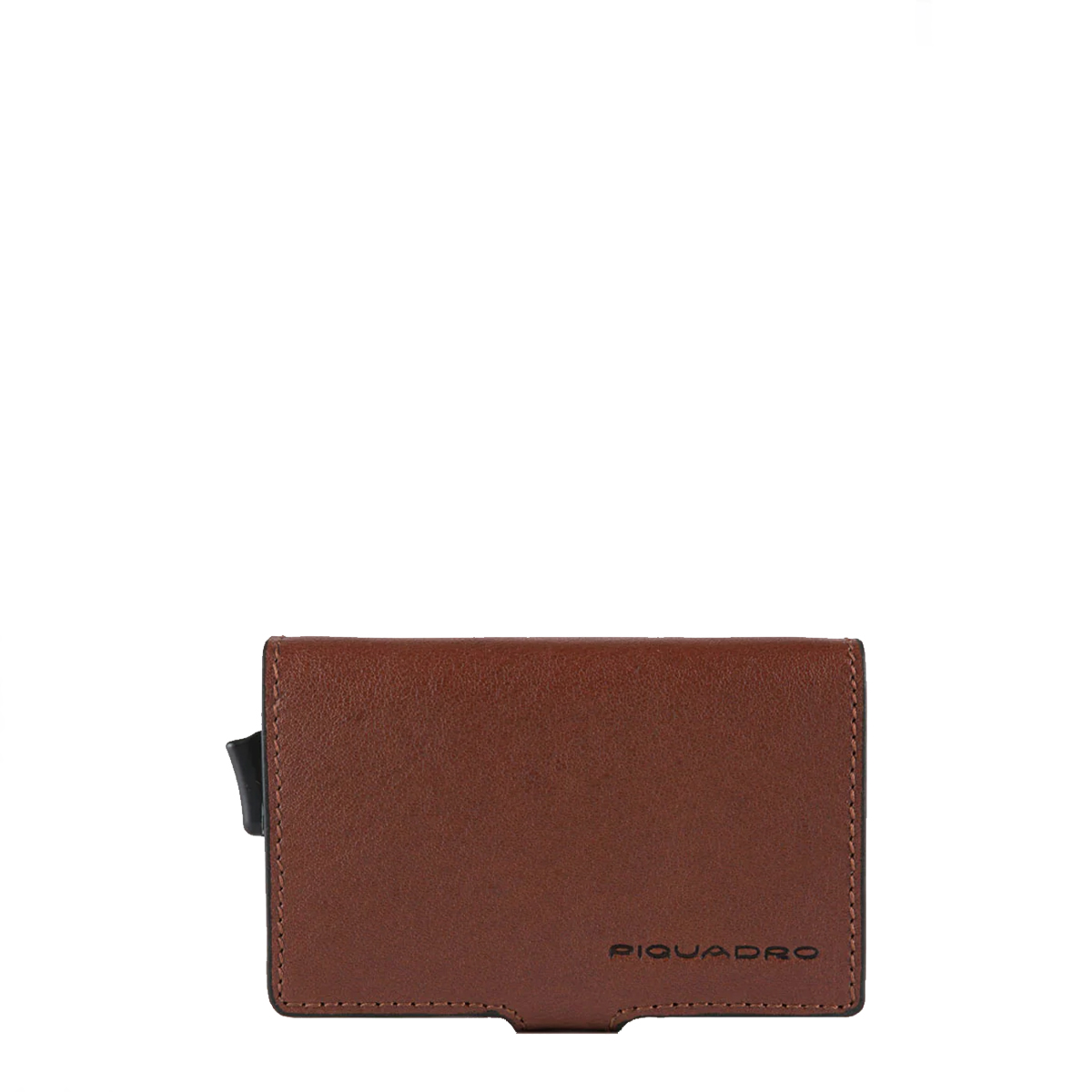 Piquadro Compact Wallet Doppio Black Square Cuoio - 1