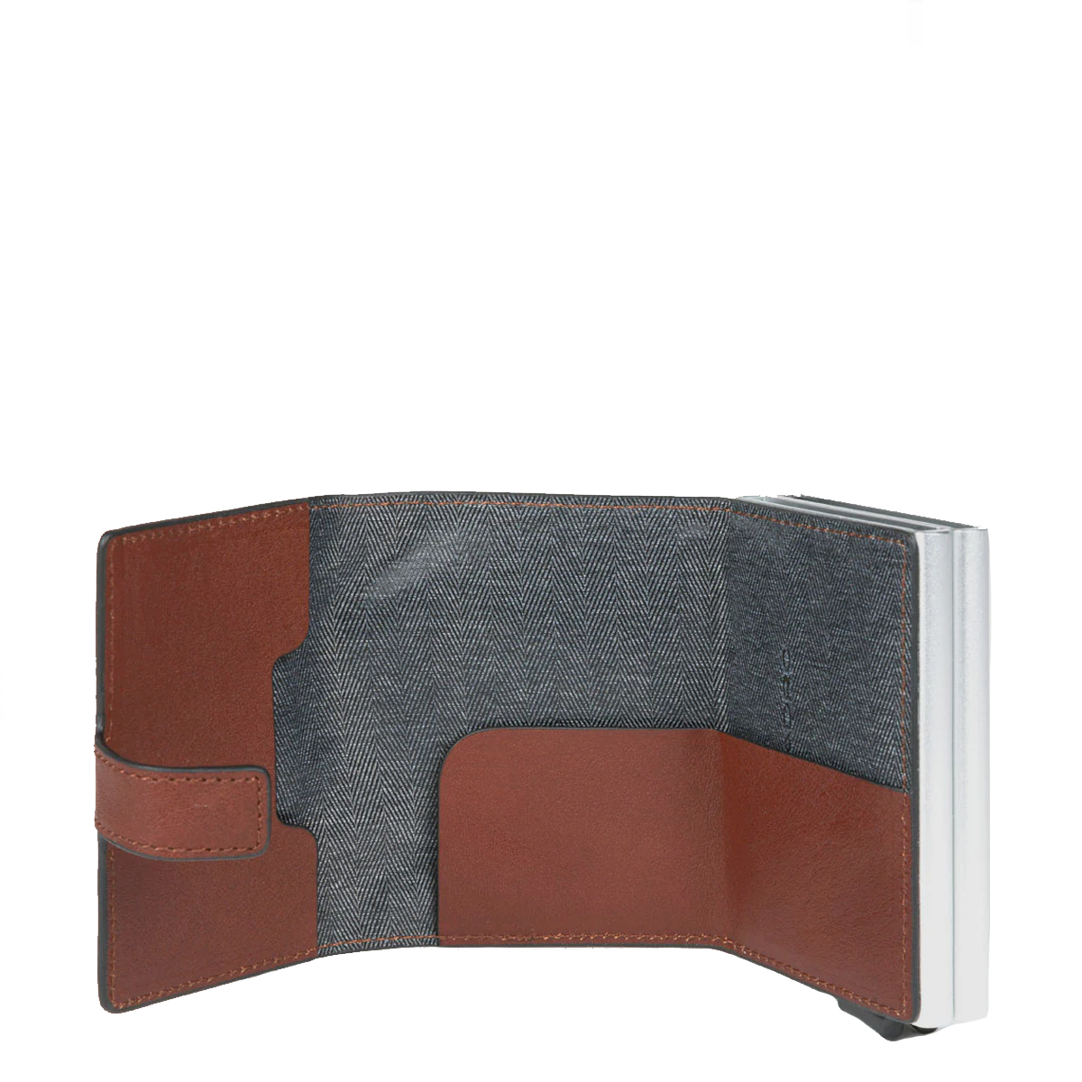 Piquadro Compact Wallet Doppio Black Square Cuoio - 2