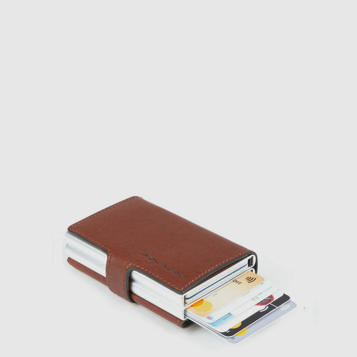 Piquadro Compact Wallet Doppio Black Square Cuoio - 3