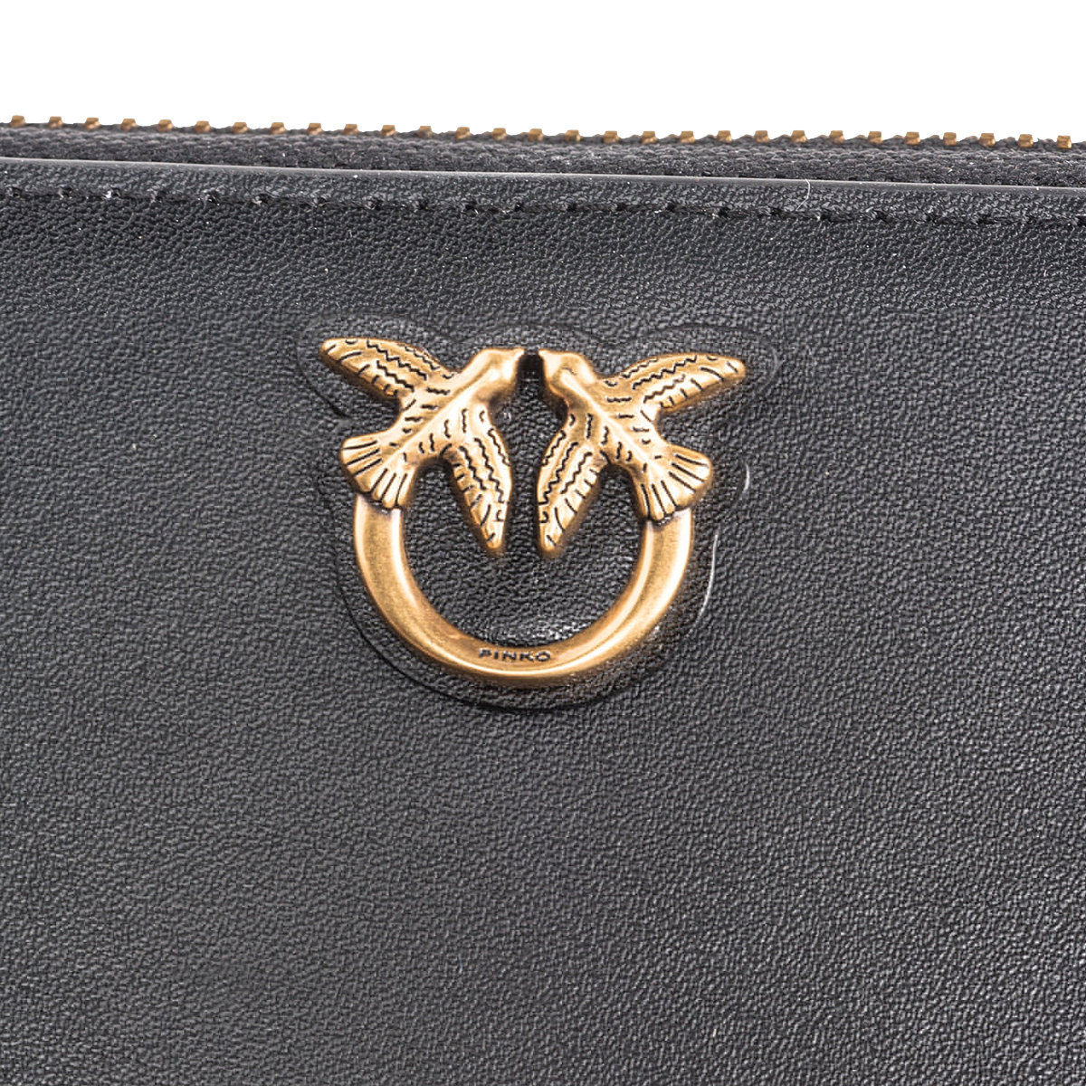 Pinko Portafoglio Piccolo Zip Around Black Antique Gold - 4 Pinko Portafoglio Piccolo Zip Around Black Antique Gold - 4