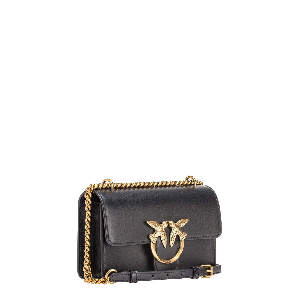 Pinko Mini Borsa a tracolla Love One Simply Nero Antique Gold - 2 Pinko Mini Borsa a tracolla Love One Simply Nero Antique Gold - 2