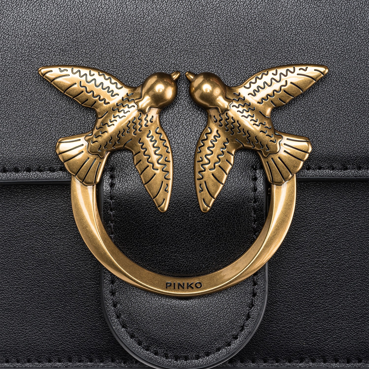 Pinko Mini Borsa a tracolla Love One Simply Nero Antique Gold - 4 Pinko Mini Borsa a tracolla Love One Simply Nero Antique Gold - 4