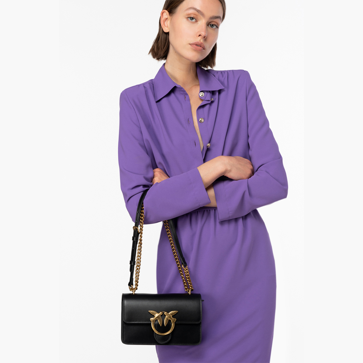 Pinko Mini Borsa a tracolla Love One Simply Nero Antique Gold - 7 Pinko Mini Borsa a tracolla Love One Simply Nero Antique Gold - 7