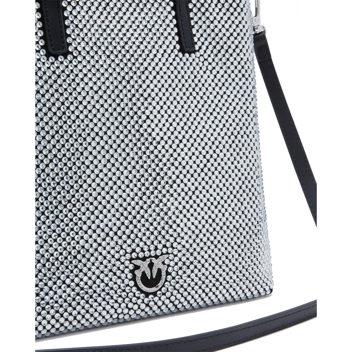 Pinko Mini Shopper Strass Jewel Nero Canna Di Fucile - 4